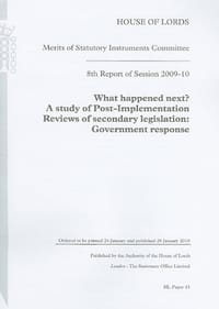 8th Report of Session 2009-10