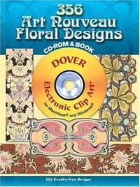356 Art Nouveau Floral Designs CD-ROM and Book (Full-Color Electronic Design Series)