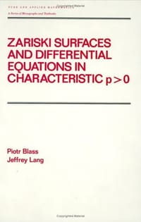 Zariski Surfaces and Differential Equations in Characteristic P<0