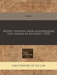 Modus Tenendi Vnum Hundredu
