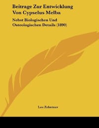 Beitrage Zur Entwicklung Von Cypselus Melba