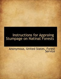 书籍 Instructions for Appraing Stumpage on Natinal Forests的封面