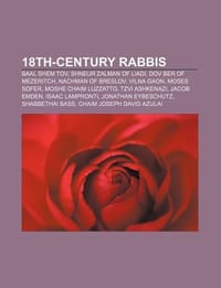 18th-Century Rabbis - Source Wikipedia; Books, LLC; Books, LLC