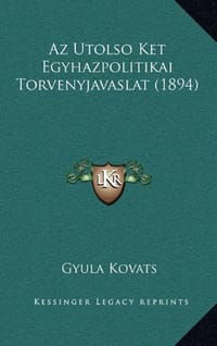 AZ Utolso Ket Egyhazpolitikai Torvenyjavaslat