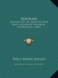 Adonais Adonais - Shelley, Percy Bysshe
