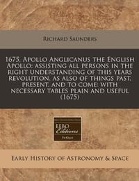 1675, Apollo Anglicanus the English Apollo