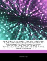 Articles on Sinhalese People, Including - Hephaestus Books