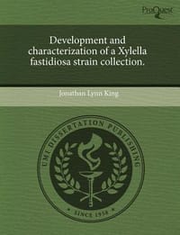 Development and Characterization of a Xylella Fastidiosa Strain Collection.
