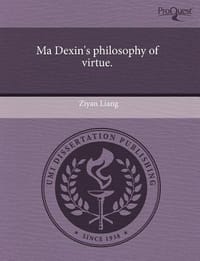 Ma Dexin's Philosophy of Virtue.
