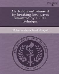 Air Bubble Entrainment by Breaking Bow Waves Simulated by a 2D+T Technique.