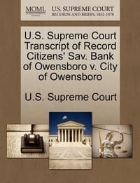 U.S. Supreme Court Transcript of Record Citizens' Sav. Bank of Owensboro V. City of Owensboro