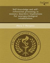 Self-Knowledge and Self-Referential Processing in Memory Disorders