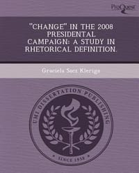 \Change\" in the 2008 Presidental Campaign