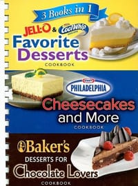 3 Books in 1 Jell-O & CoolWhip Favorite Desserts/Philadelphia Cheesecakes and More/Baker's Desserts for Chocolate Lovers