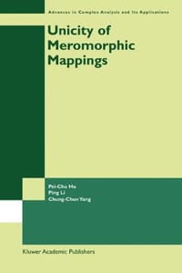 书籍 Unicity of Meromorphic Mappings的封面