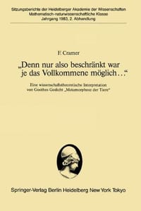 "Denn Nur Also Beschrankt War Je Das Vollkommene Moglich..."