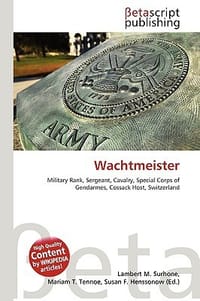 Wachtmeister - Surhone, Lambert M.; Timpledon, Miriam T.; Marseken, Susan F.
