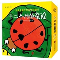 童立方·儿童全脑开发国学启蒙书系列：十二个月的童谣（套装全4册）猜谜语唱童谣认知洞洞书